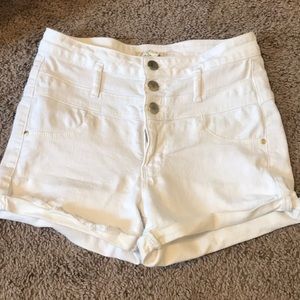 Refuge high waisted white shorts